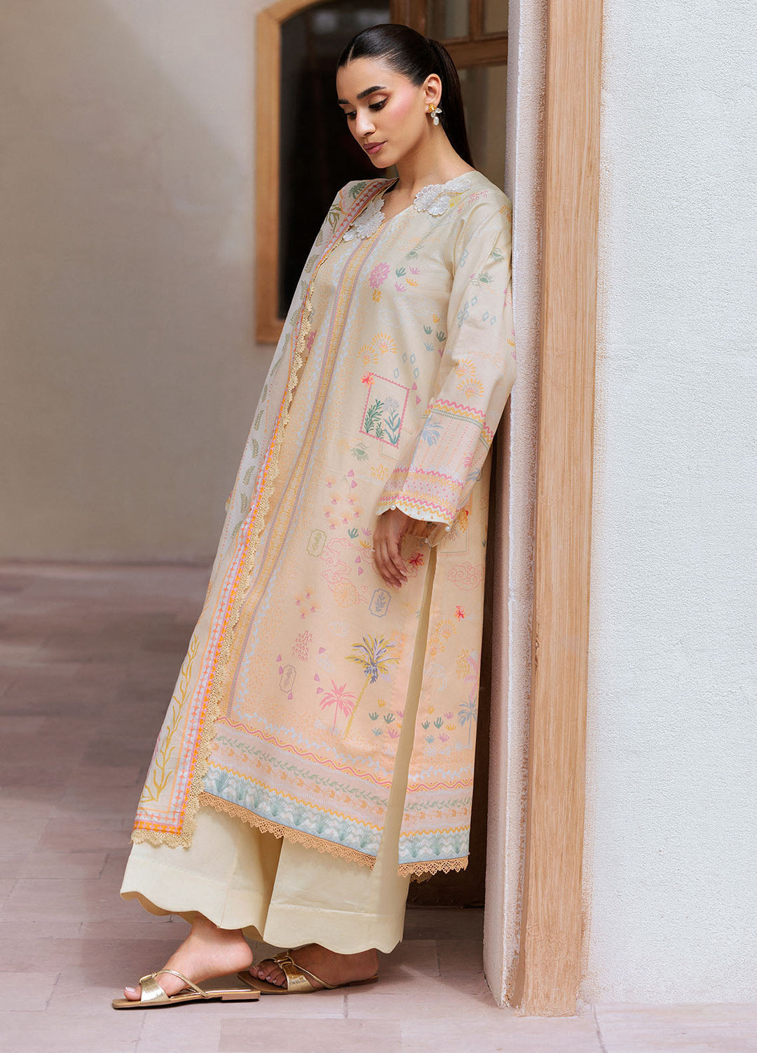 Florent Printed Lawn Suits Unstitched 3 Piece FL25PL FL-9A - Summer Collection