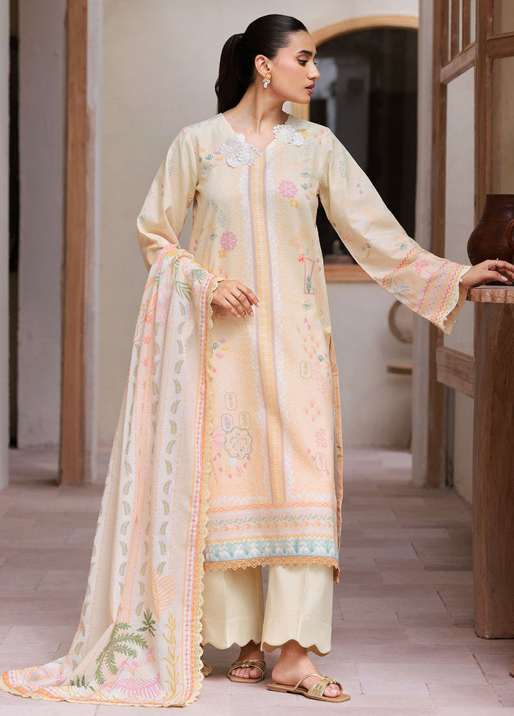 Florent Printed Lawn Suits Unstitched 3 Piece FL25PL FL-9A - Summer Collection
