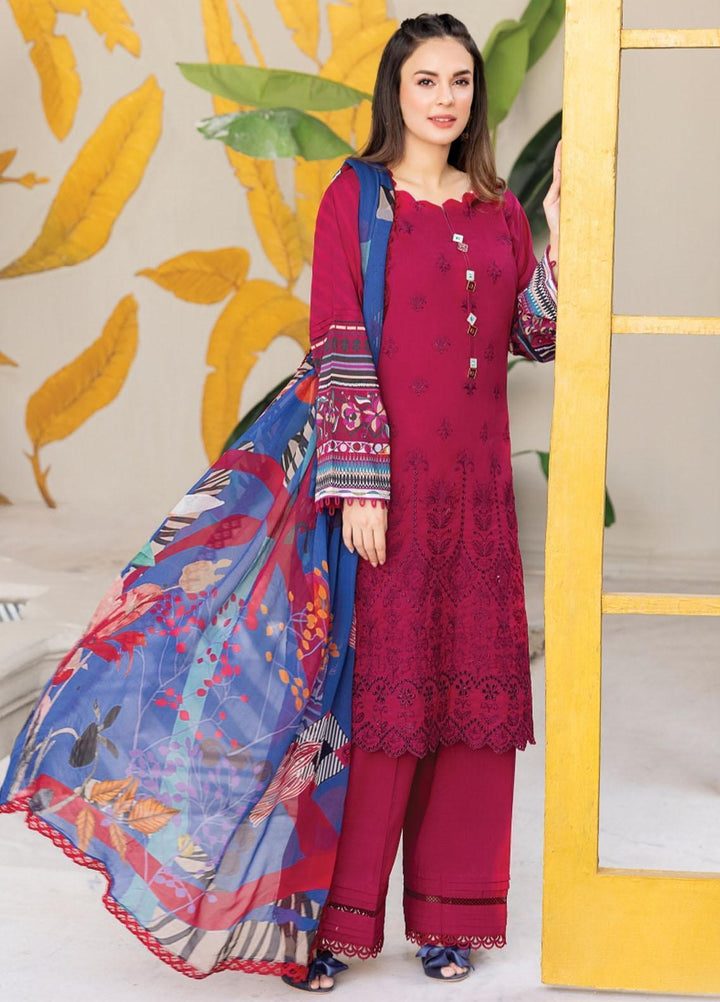 Florent Embroidered Lawn Suits Unstitched 3 Piece FL22S FL-10A - Summer Collection