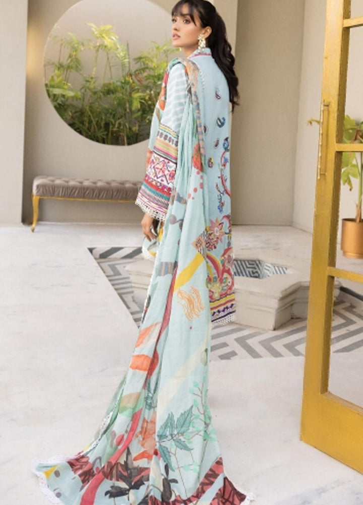 Florent Embroidered Lawn Suits Unstitched 3 Piece FL22S FL-10B - Summer Collection