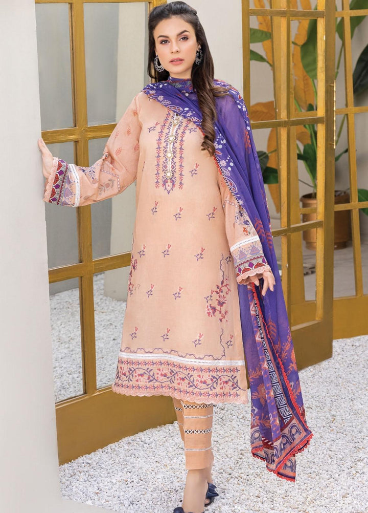 Florent Embroidered Lawn Suits Unstitched 3 Piece FL22S FL-1A - Summer Collection