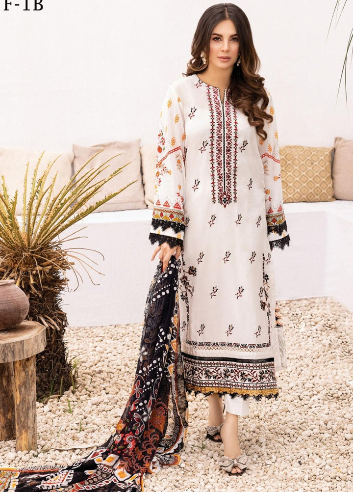 Florent Embroidered Lawn Suits Unstitched 3 Piece FL22S FL-1B - Summer Collection