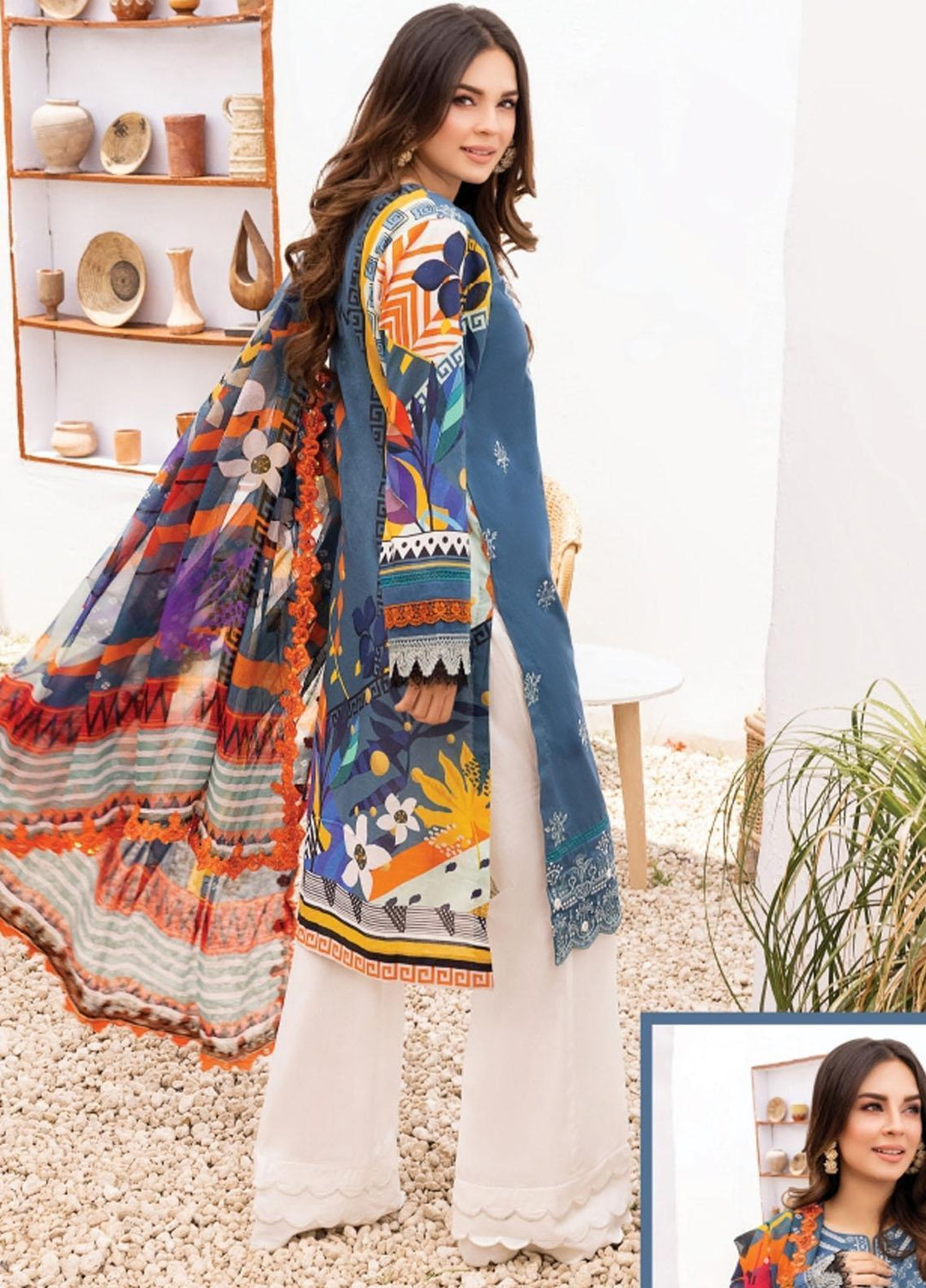 Florent Embroidered Lawn Suits Unstitched 3 Piece FL22S FL-2A - Summer Collection