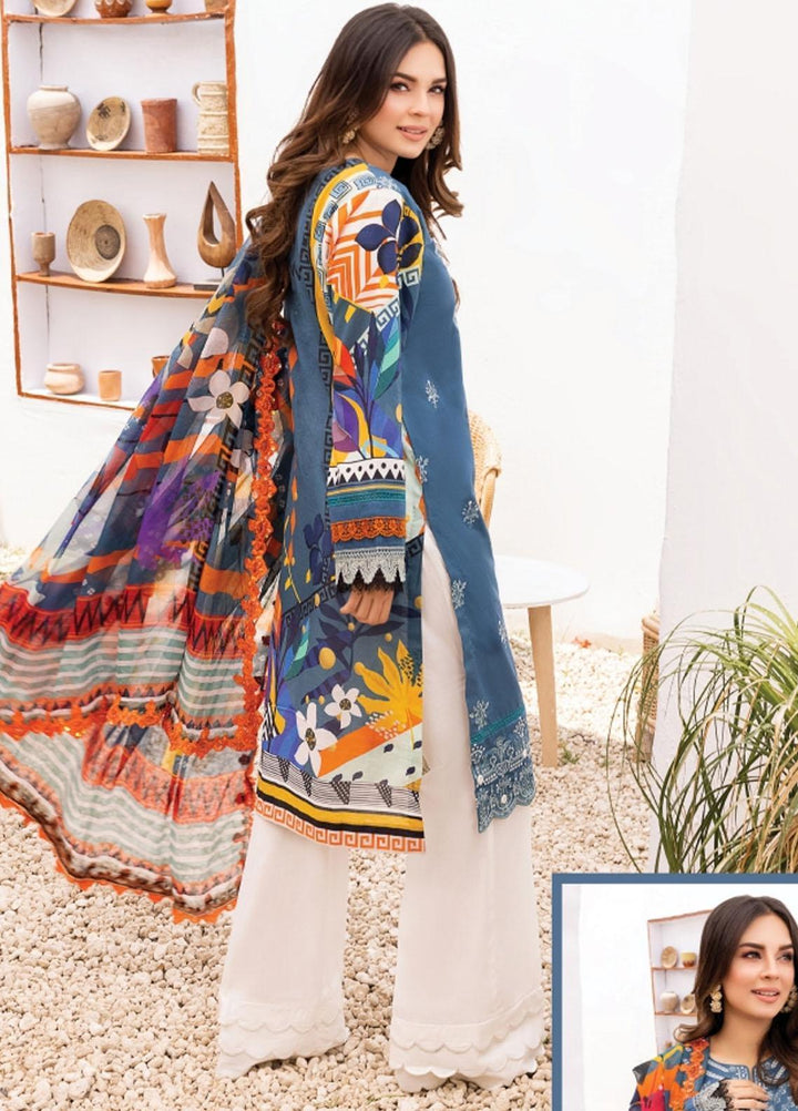 Florent Embroidered Lawn Suits Unstitched 3 Piece FL22S FL-2A - Summer Collection