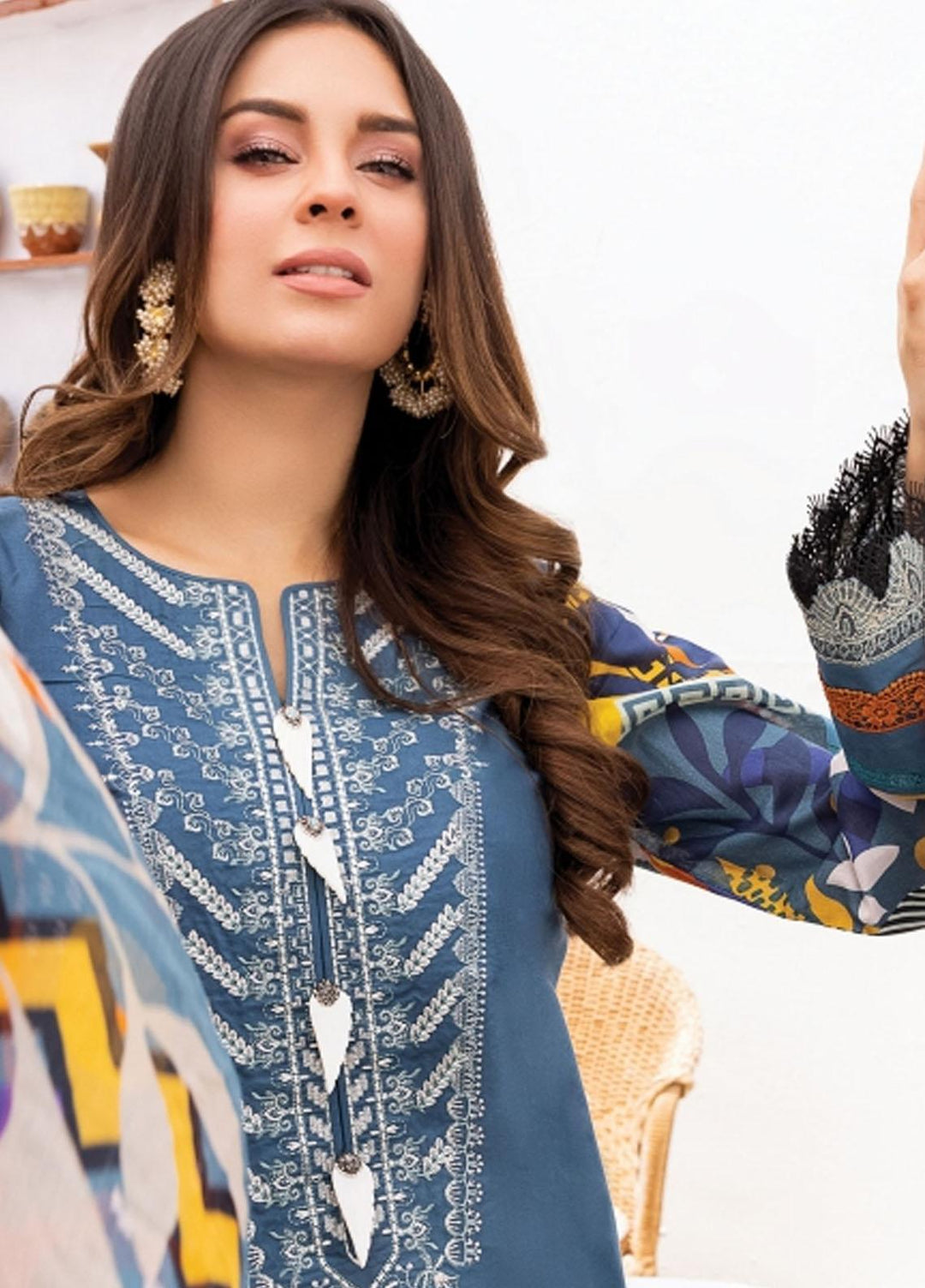 Florent Embroidered Lawn Suits Unstitched 3 Piece FL22S FL-2A - Summer Collection