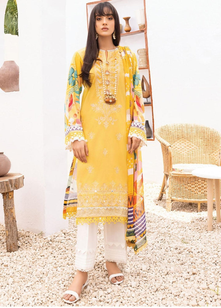 Florent Embroidered Lawn Suits Unstitched 3 Piece FL22S FL-2B - Summer Collection