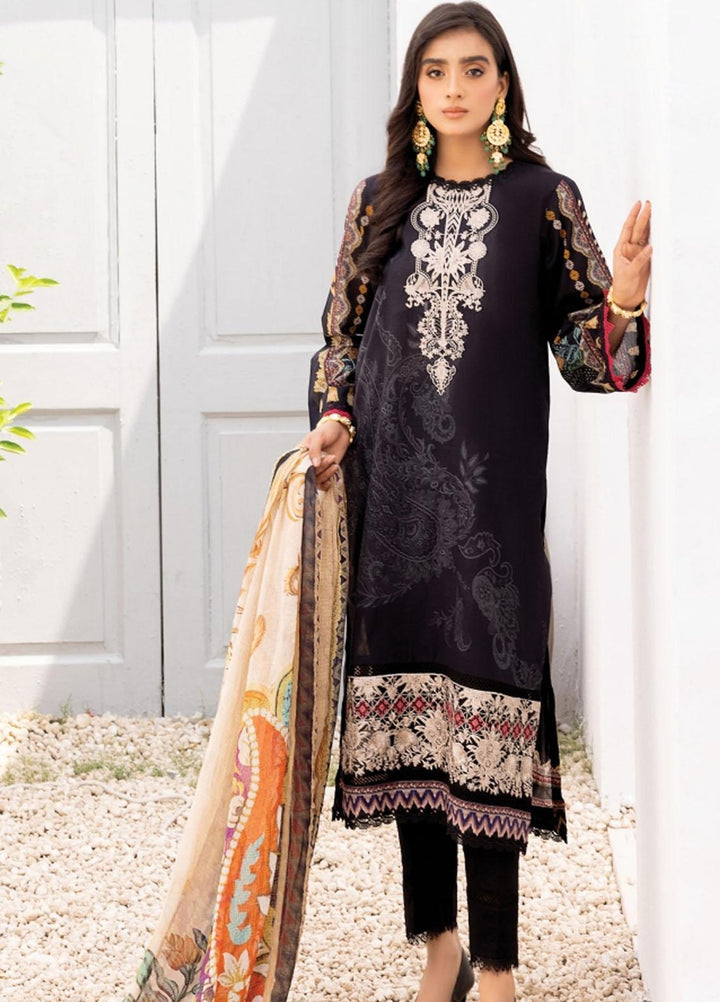 Florent Embroidered Lawn Suits Unstitched 3 Piece FL22S FL-3A - Summer Collection