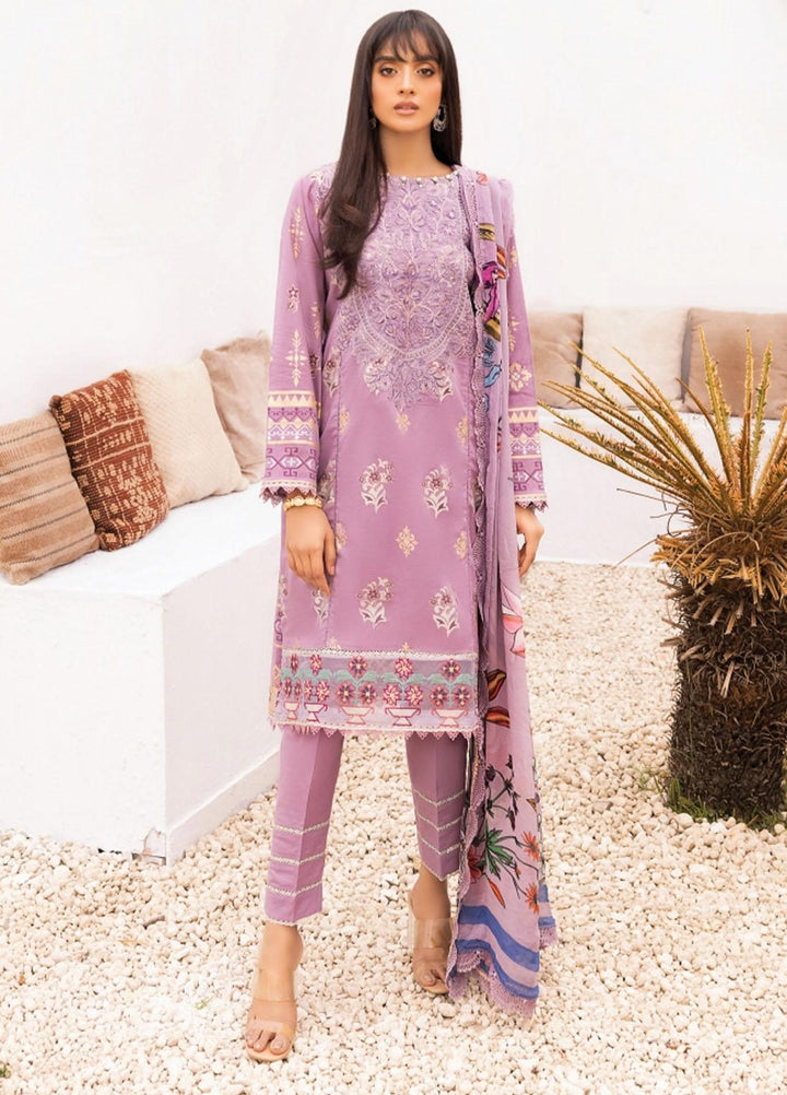 Florent Embroidered Lawn Suits Unstitched 3 Piece FL22S FL-4A - Summer Collection