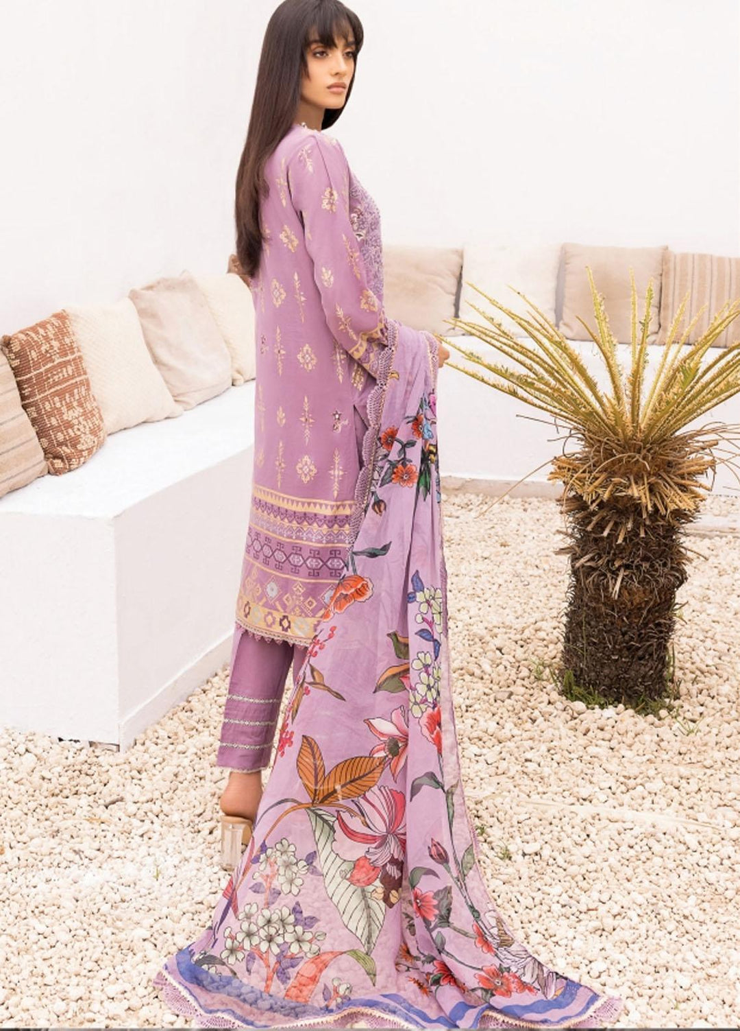 Florent Embroidered Lawn Suits Unstitched 3 Piece FL22S FL-4A - Summer Collection