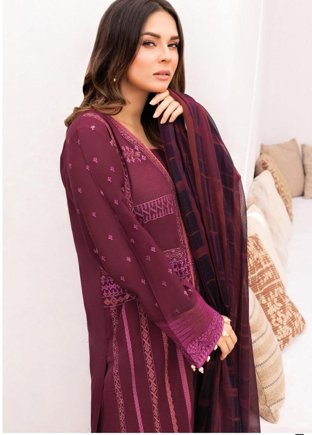 Florent Embroidered Lawn Suits Unstitched 3 Piece FL22S FL-5B - Summer Collection