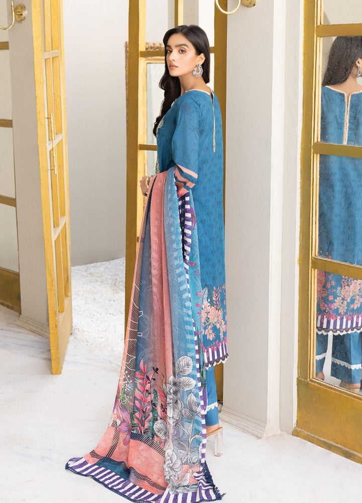Florent Embroidered Lawn Suits Unstitched 3 Piece FL22S FL-7B - Summer Collection