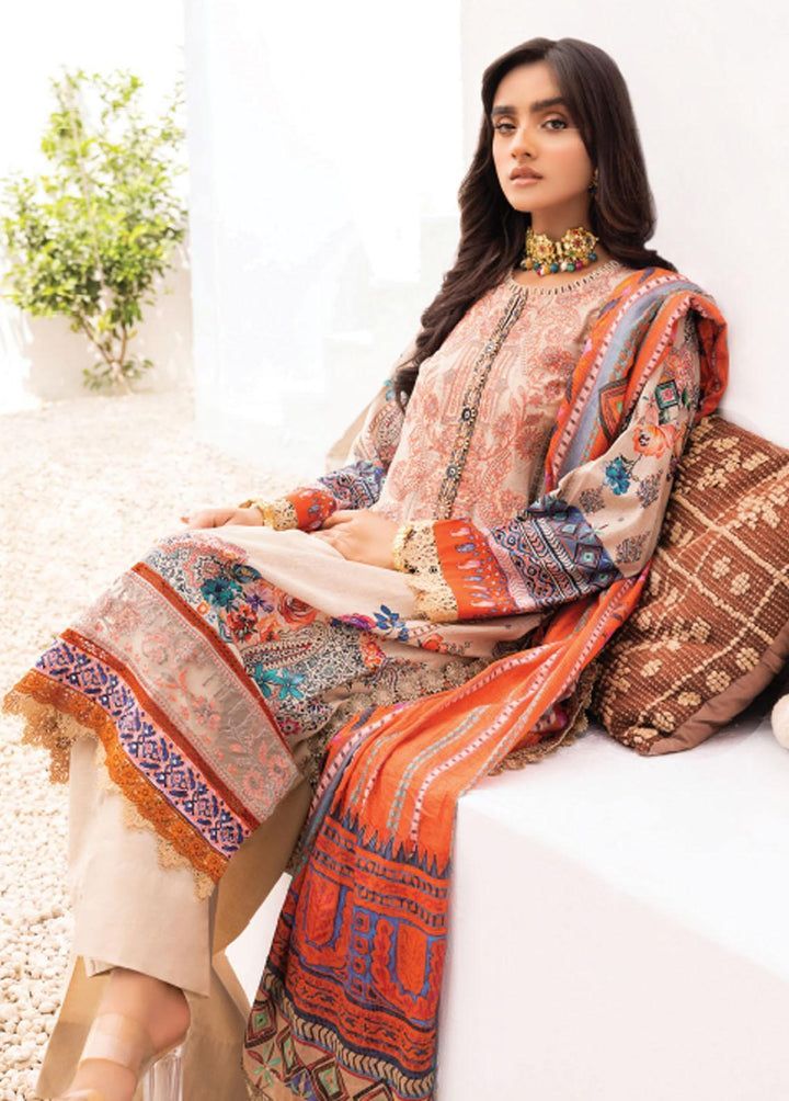 Florent Embroidered Lawn Suits Unstitched 3 Piece FL22S FL-8B - Summer Collection