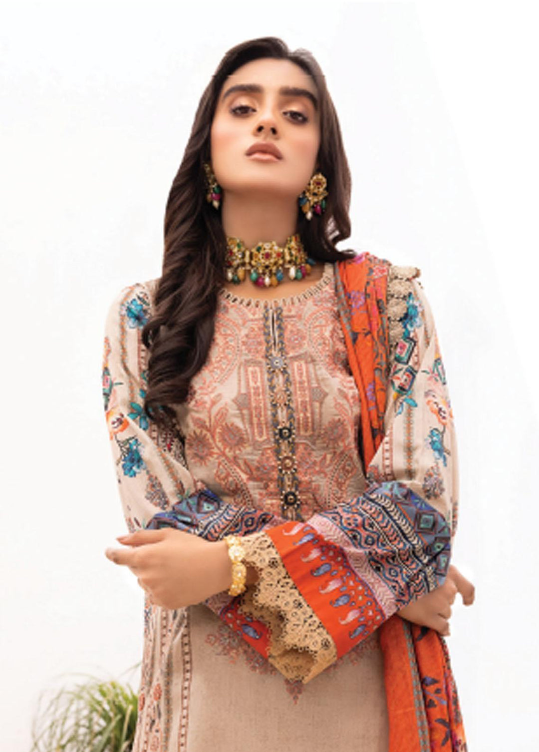 Florent Embroidered Lawn Suits Unstitched 3 Piece FL22S FL-8B - Summer Collection