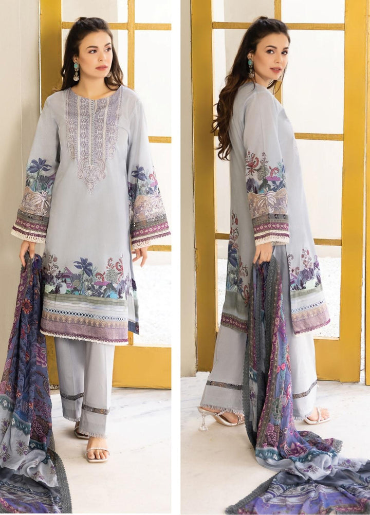Florent Embroidered Lawn Suits Unstitched 3 Piece FL22S FL-9A - Summer Collection