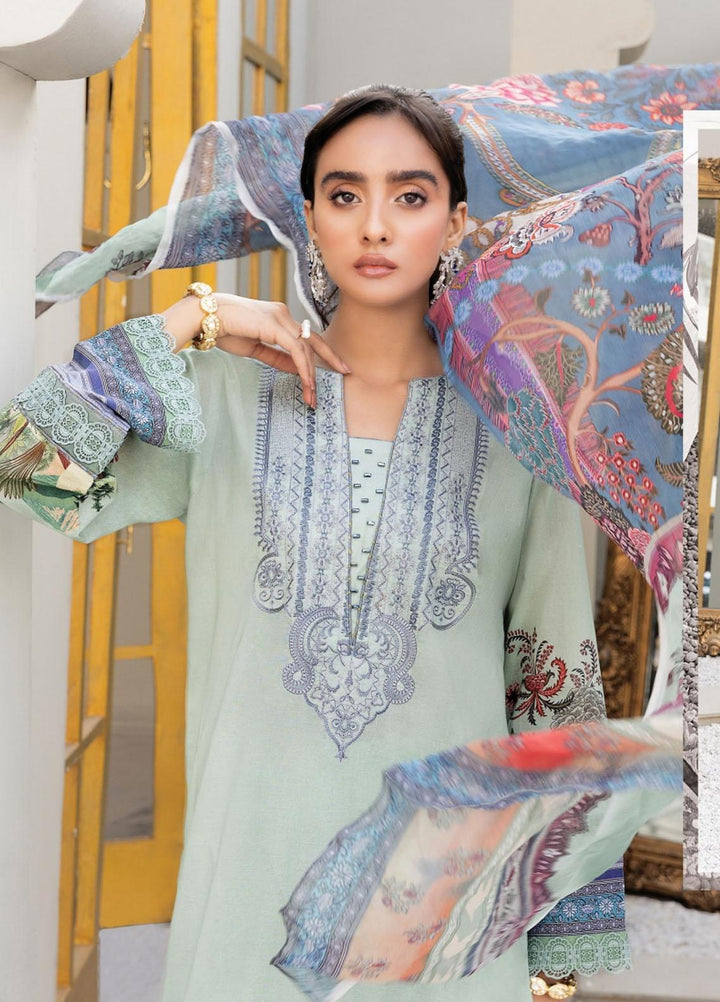 Florent Embroidered Lawn Suits Unstitched 3 Piece FL22S FL-9B - Summer Collection