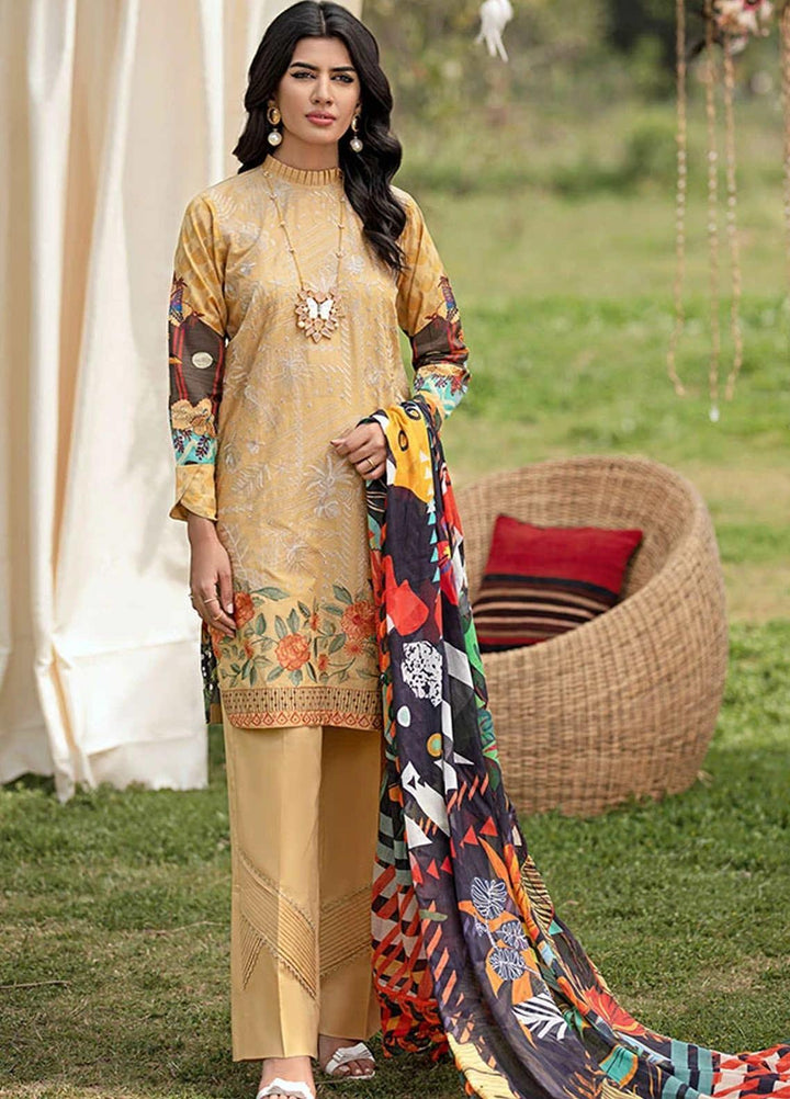 Florent Embroidered Lawn Suits Unstitched 3 Piece F21SV FL-06 - Summer Collection