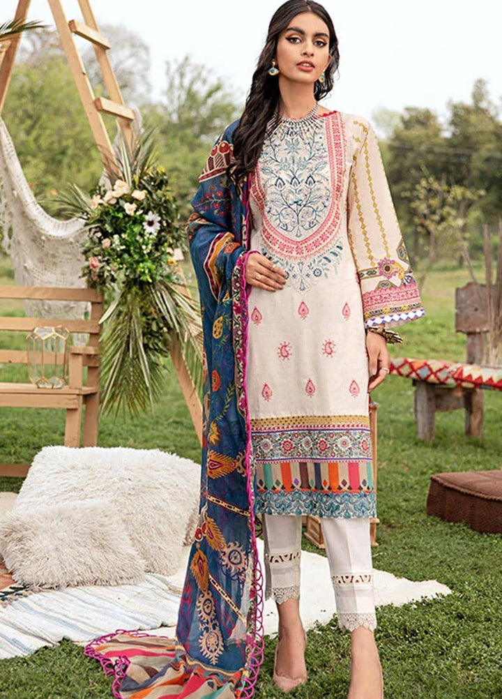 Florent Embroidered Lawn Suits Unstitched 3 Piece F21SV FL-11 - Summer Collection