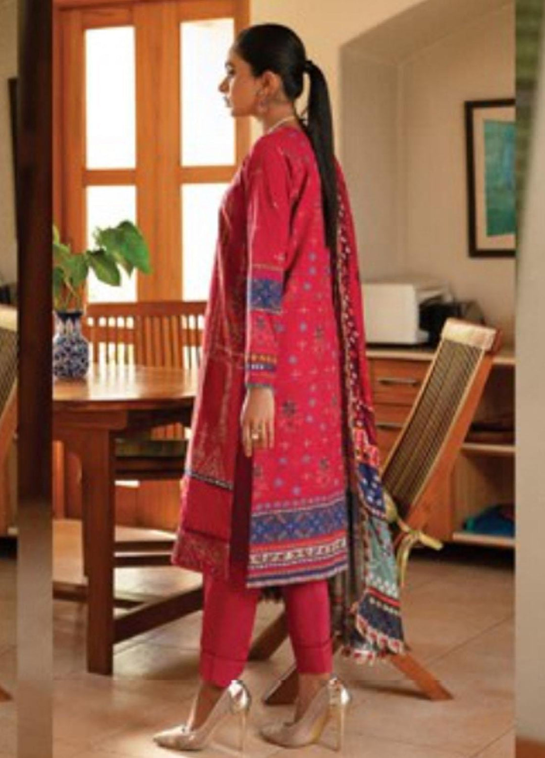Florent Embroidered Slub Linen Suits Unstitched 3 Piece FL21TS FL-02-B - Winter Collection