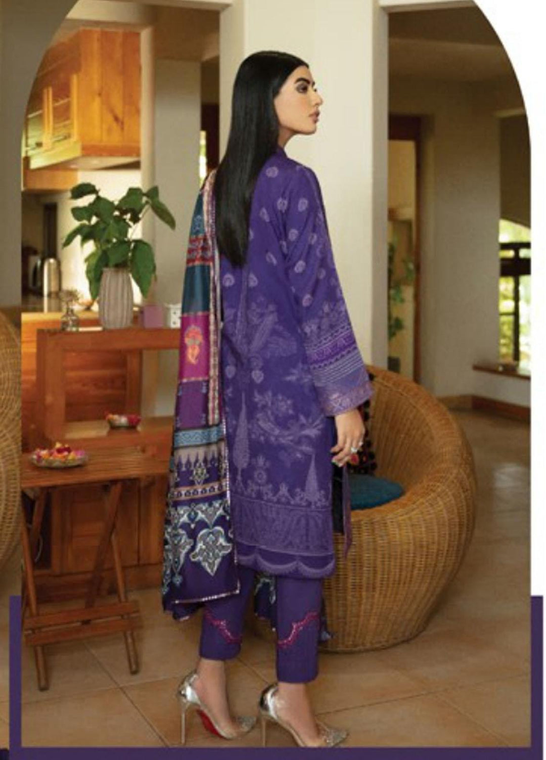 Florent Embroidered Slub Linen Suits Unstitched 3 Piece FL21TS FL-03-B - Winter Collection