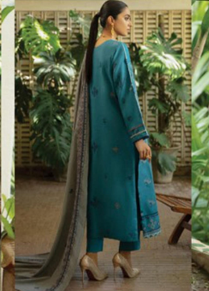 Florent Embroidered Slub Linen Suits Unstitched 3 Piece FL21TS FL-04-A - Winter Collection