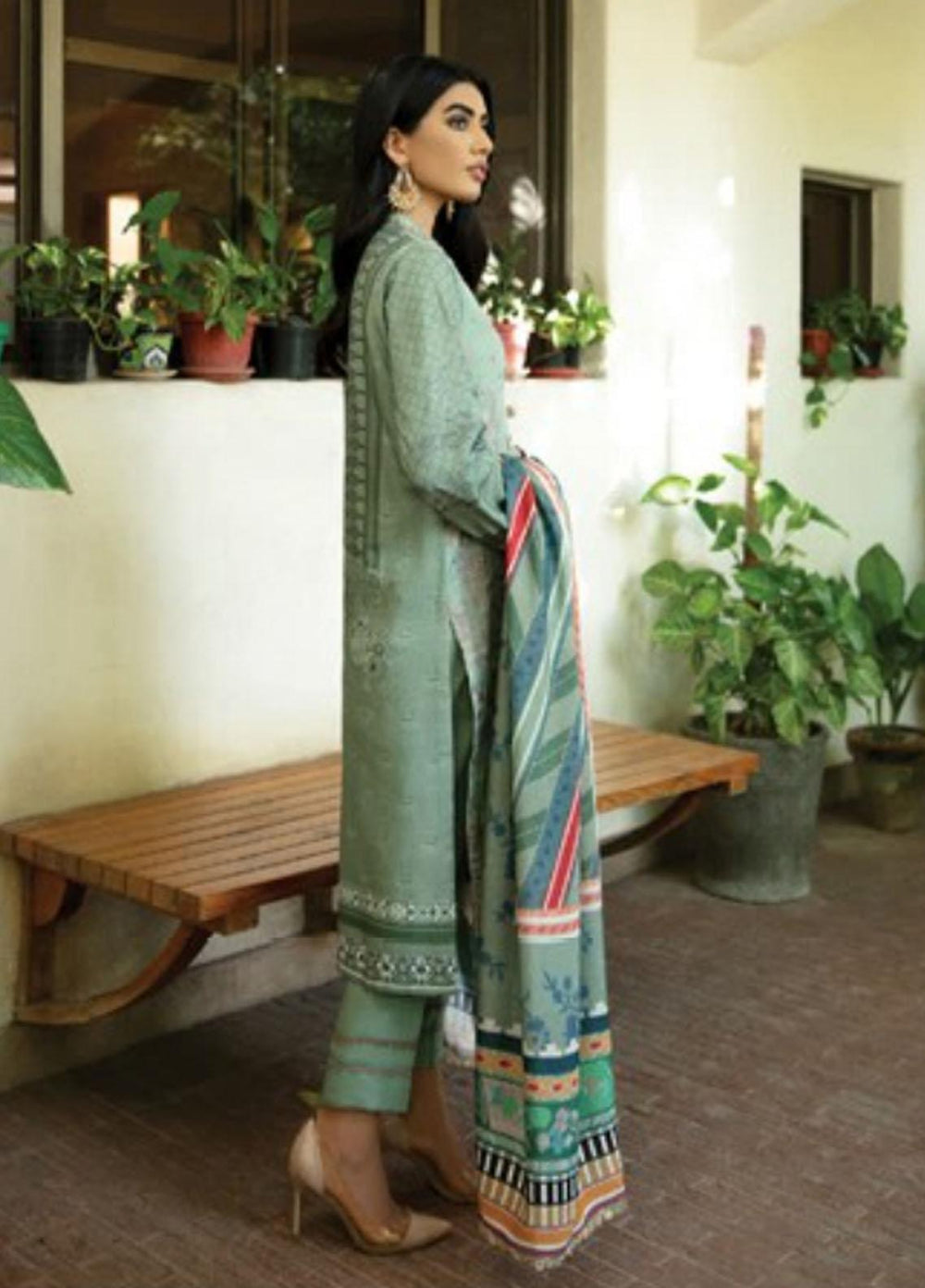 Florent Embroidered Slub Linen Suits Unstitched 3 Piece FL21TS FL-06-A - Winter Collection