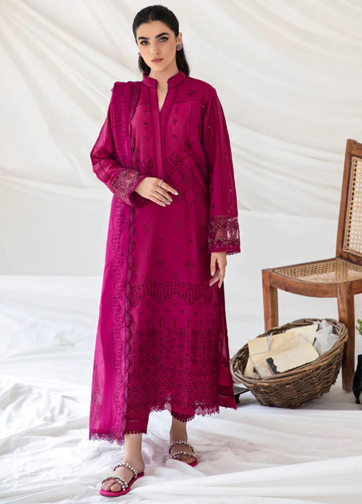 Florent Embroidered Chikankari Suits Unstitched 3 Piece FL23LC FL-1B - Eid Collection