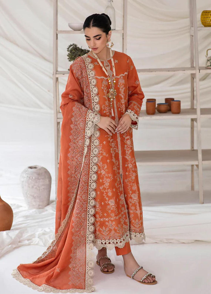 Florent Embroidered Chikankari Suits Unstitched 3 Piece FL23LC FL-2B - Eid Collection