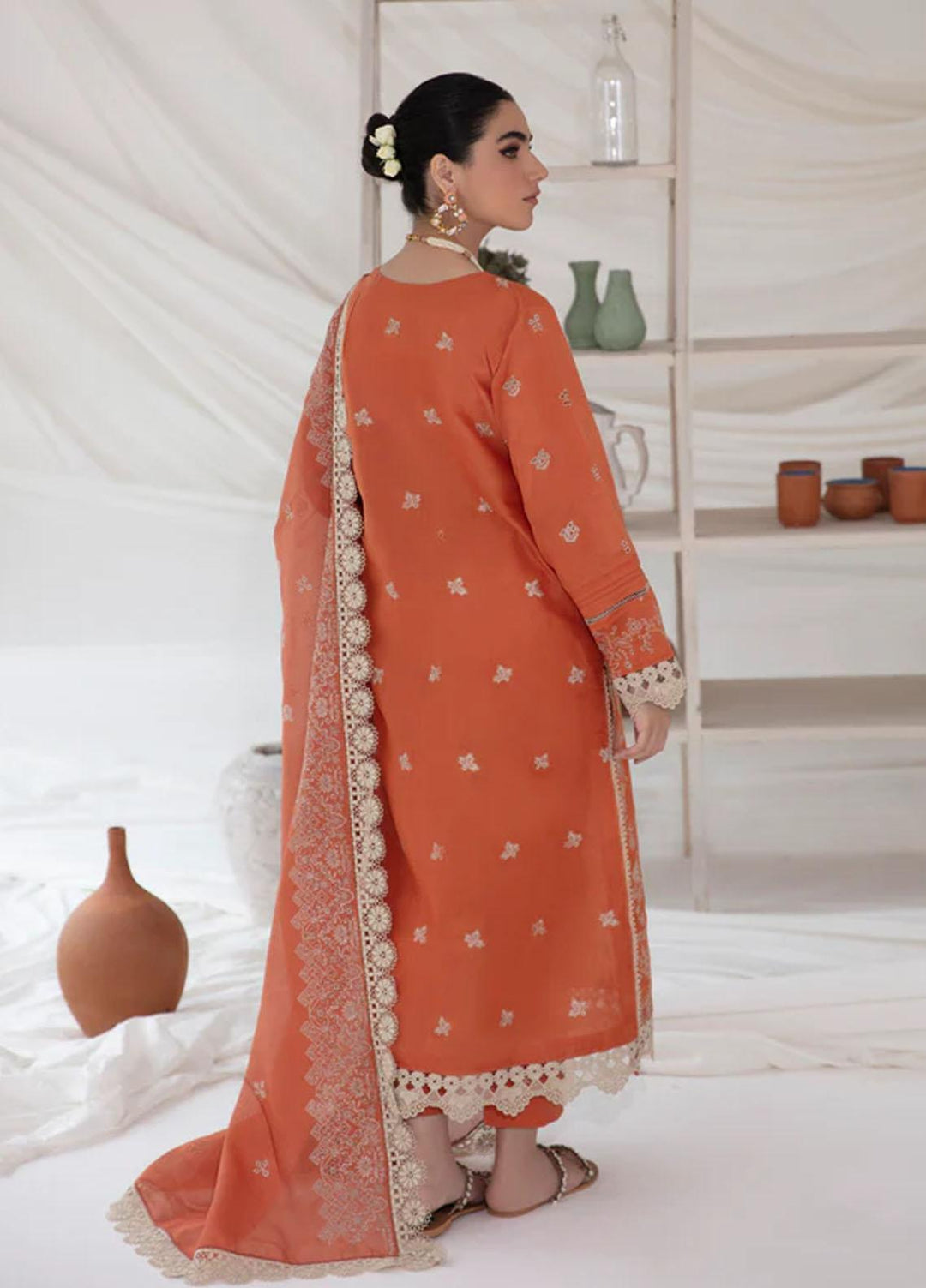 Florent Embroidered Chikankari Suits Unstitched 3 Piece FL23LC FL-2B - Eid Collection