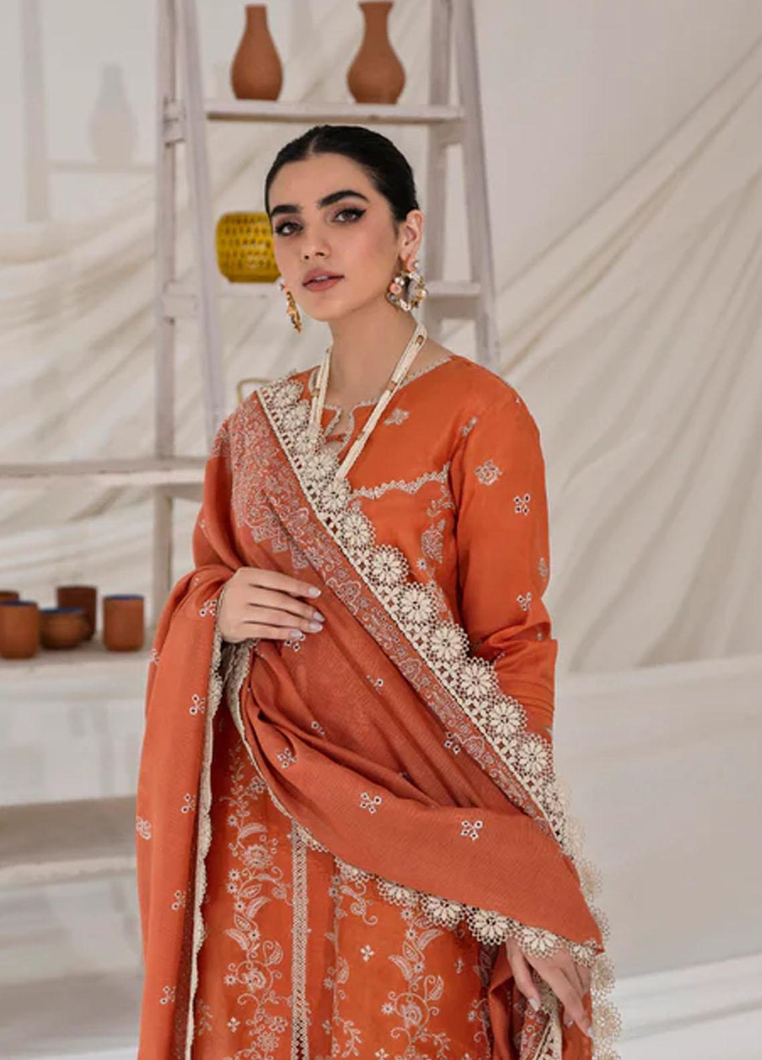 Florent Embroidered Chikankari Suits Unstitched 3 Piece FL23LC FL-2B - Eid Collection