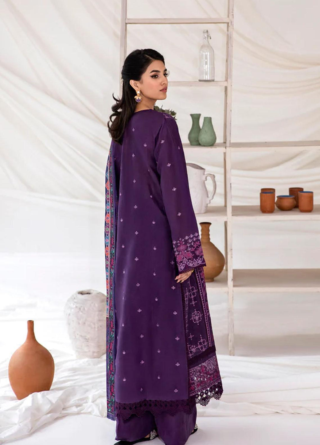 Florent Embroidered Chikankari Suits Unstitched 3 Piece FL23LC FL-3A - Eid Collection