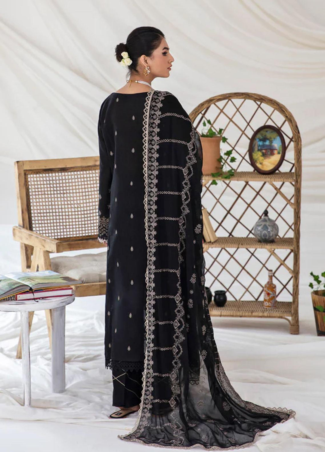 Florent Embroidered Chikankari Suits Unstitched 3 Piece FL23LC FL-4A - Eid Collection