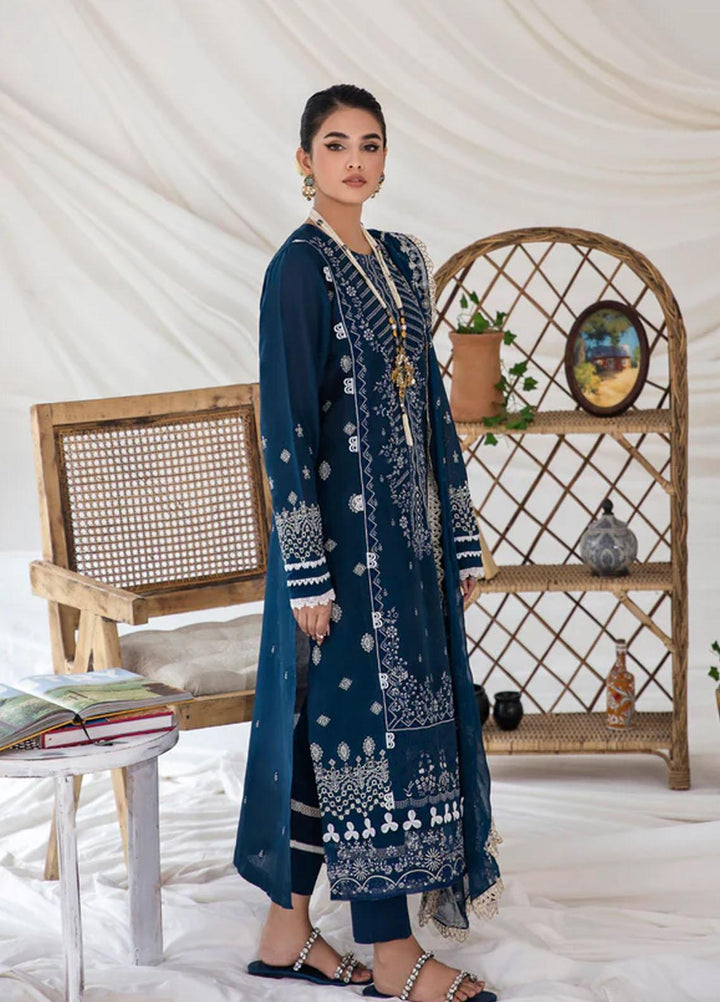 Florent Embroidered Chikankari Suits Unstitched 3 Piece FL23LC FL-4B - Eid Collection