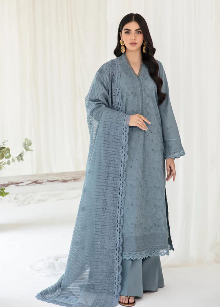 Florent Embroidered Chikankari Suits Unstitched 3 Piece FL23LC FL-5A - Eid Collection