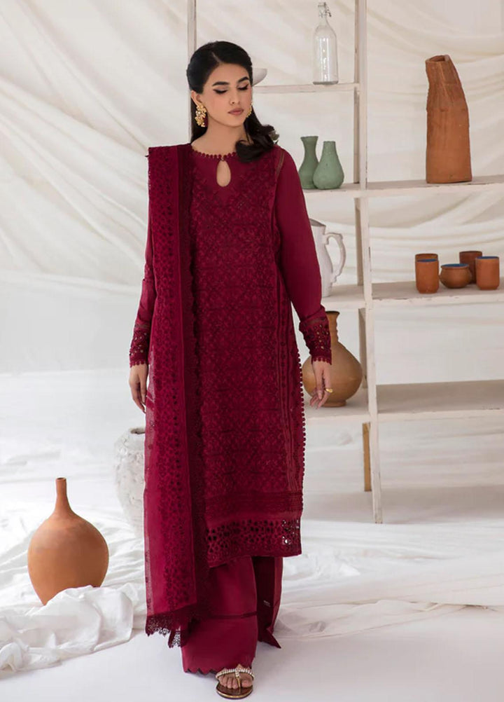 Florent Embroidered Chikankari Suits Unstitched 3 Piece FL23LC FL-6B - Eid Collection