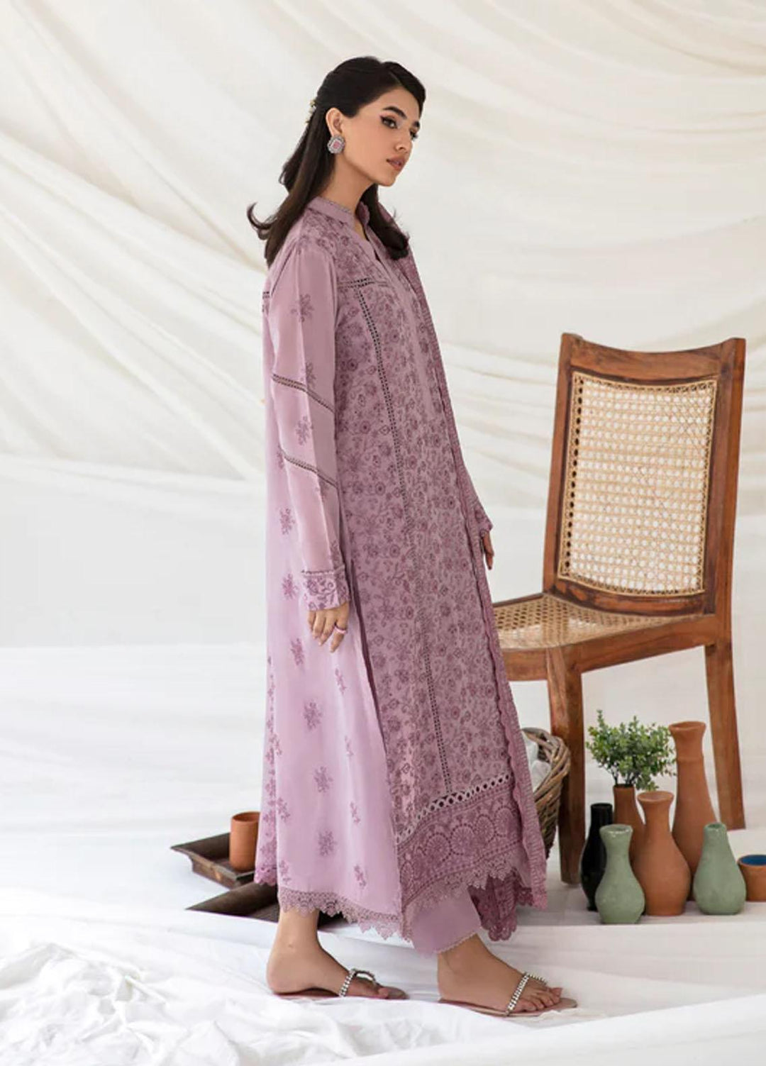 Florent Embroidered Chikankari Suits Unstitched 3 Piece FL23LC FL-7A - Eid Collection