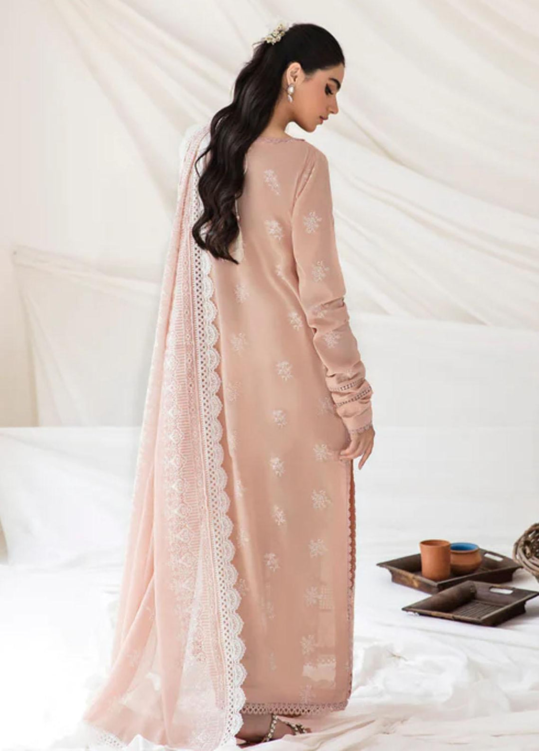 Florent Embroidered Chikankari Suits Unstitched 3 Piece FL23LC FL-7B - Eid Collection