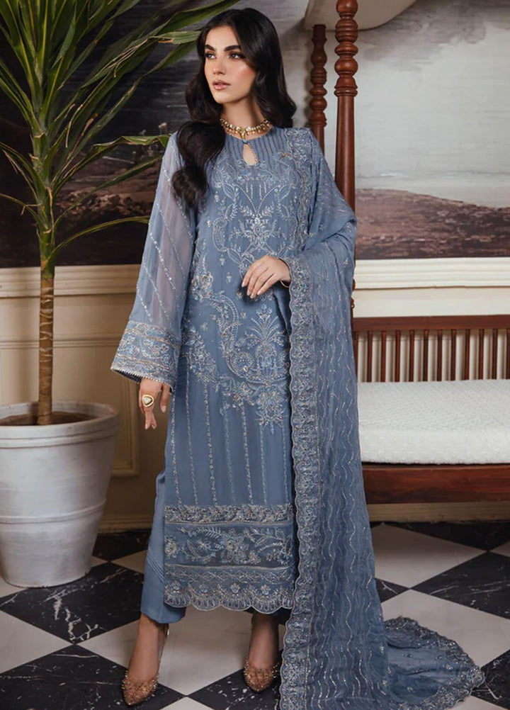 Florent Embroidered Chiffon Suits Unstitched 4 Piece FL23LF Elora - Luxury Collection