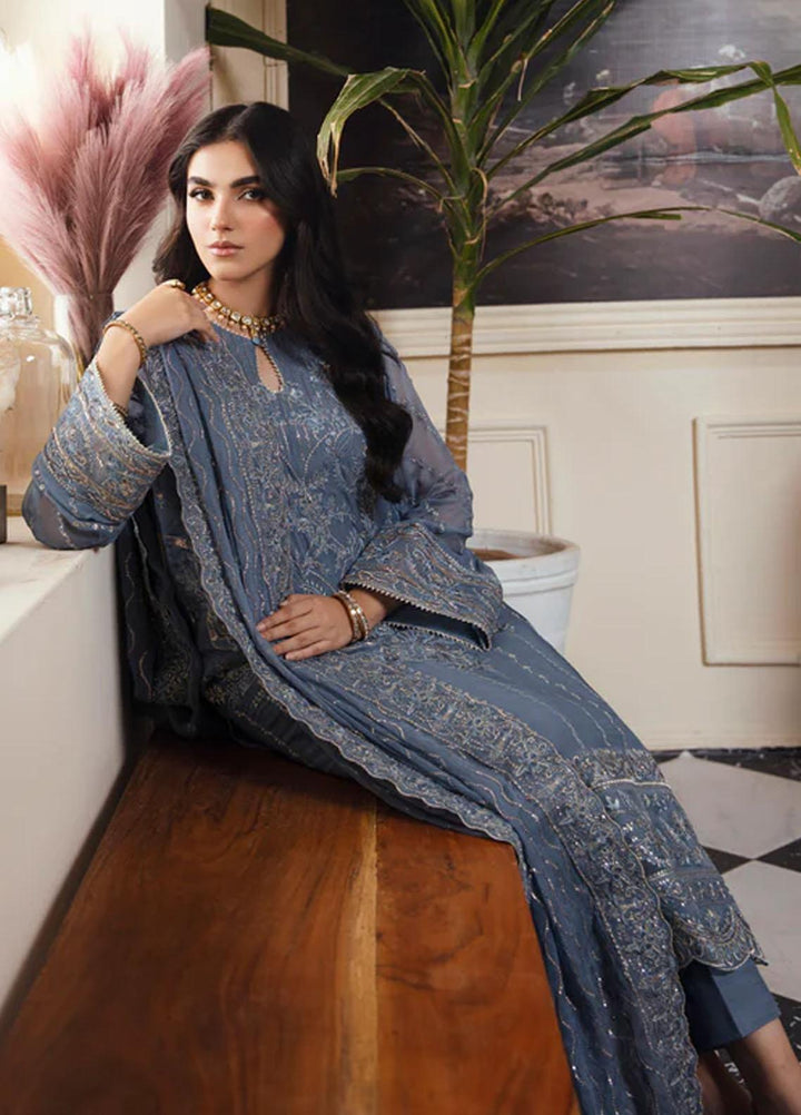 Florent Embroidered Chiffon Suits Unstitched 4 Piece FL23LF Elora - Luxury Collection