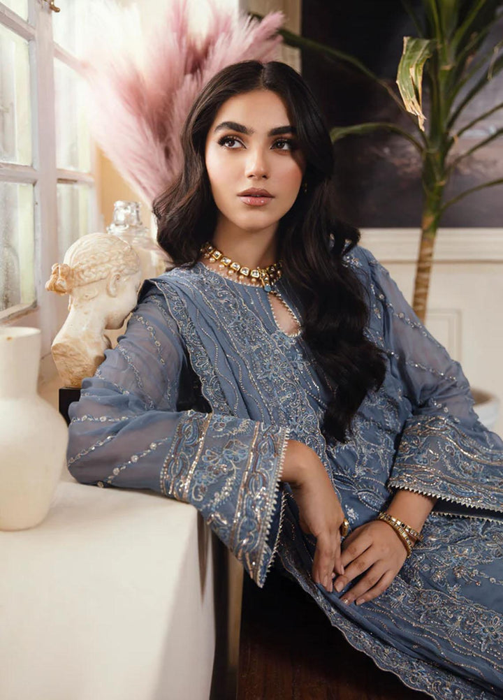 Florent Embroidered Chiffon Suits Unstitched 4 Piece FL23LF Elora - Luxury Collection