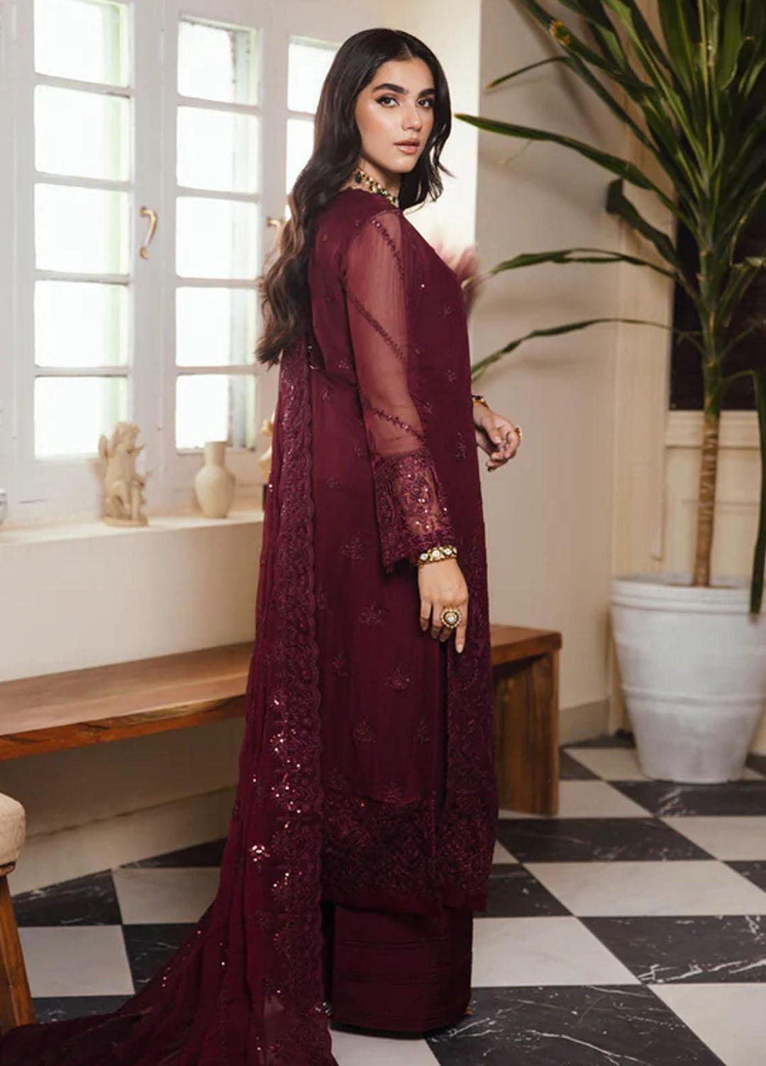 Florent Embroidered Chiffon Suits Unstitched 4 Piece FL23LF Janan - Luxury Collection