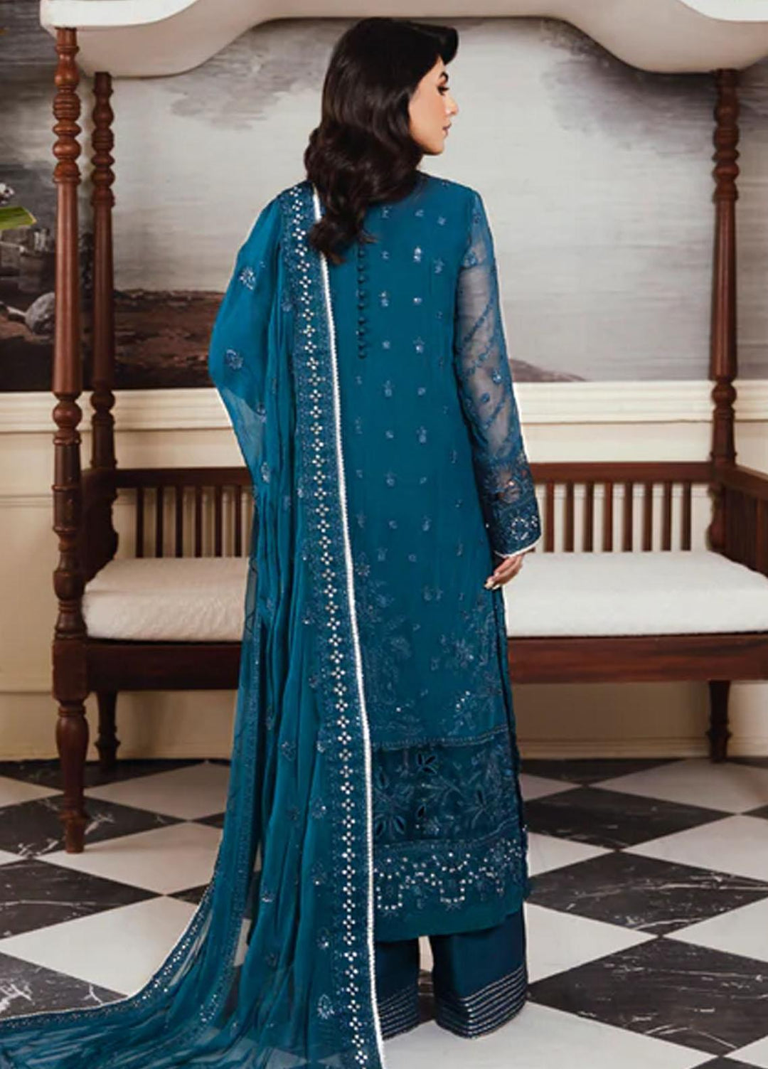 Florent Embroidered Chiffon Suits Unstitched 4 Piece FL23LF Kamari - Luxury Collection