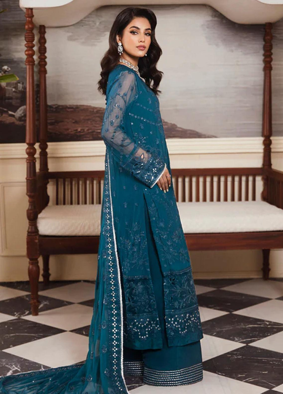 Florent Embroidered Chiffon Suits Unstitched 4 Piece FL23LF Kamari - Luxury Collection