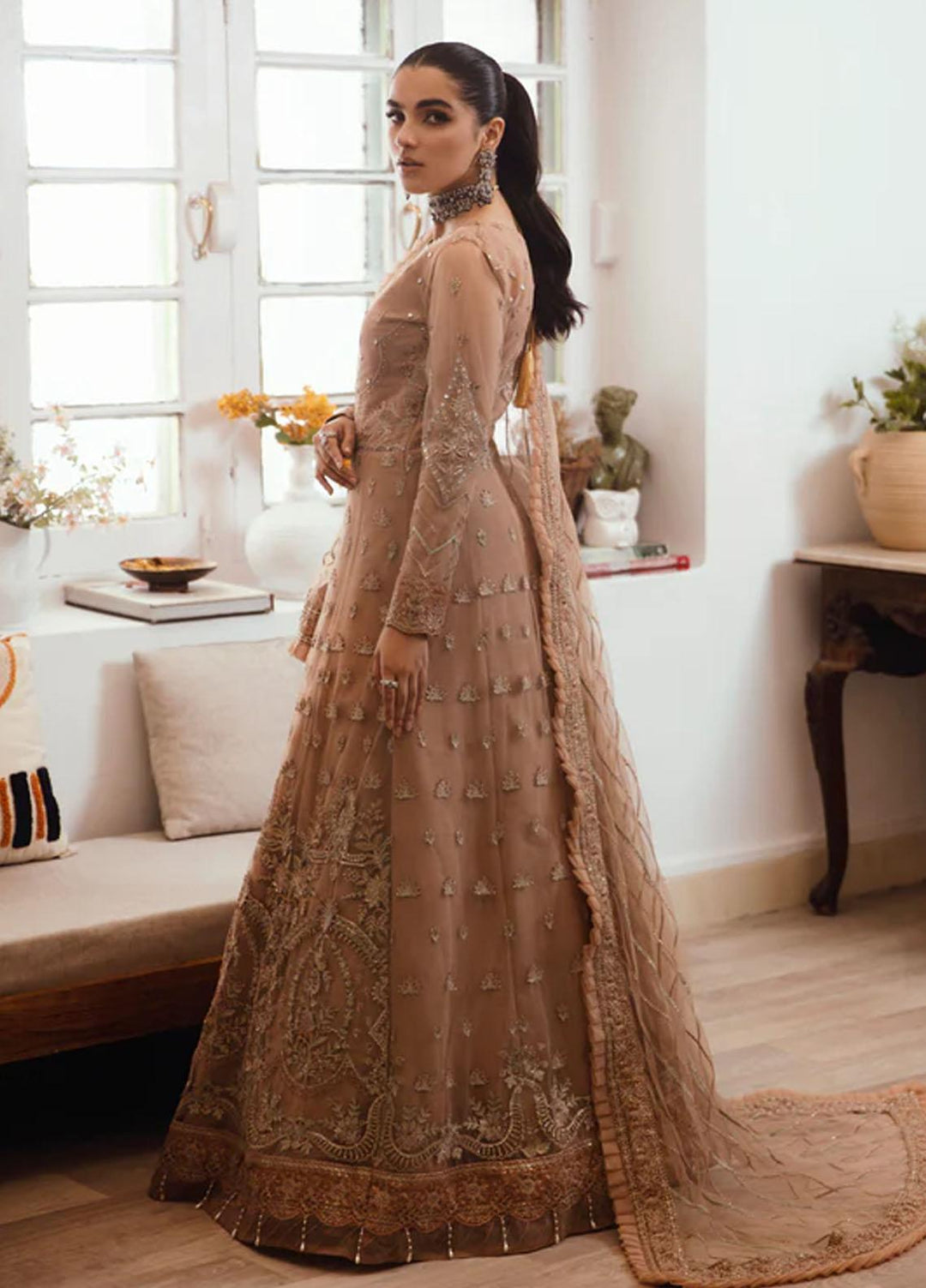 Florent Embroidered Net Suits Unstitched 4 Piece FL23LF Noor - Luxury Collection