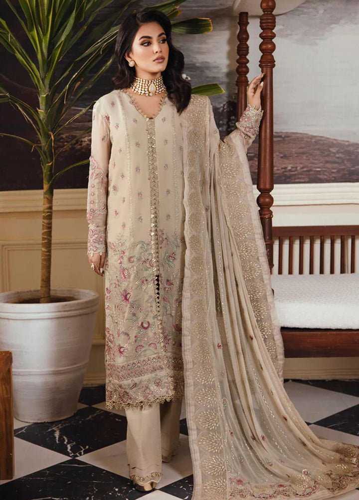 Florent Embroidered Chiffon Suits Unstitched 4 Piece FL23LF Yara - Luxury Collection