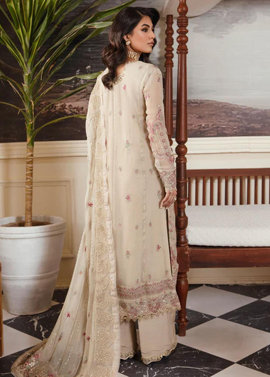 Florent Embroidered Chiffon Suits Unstitched 4 Piece FL23LF Yara - Luxury Collection