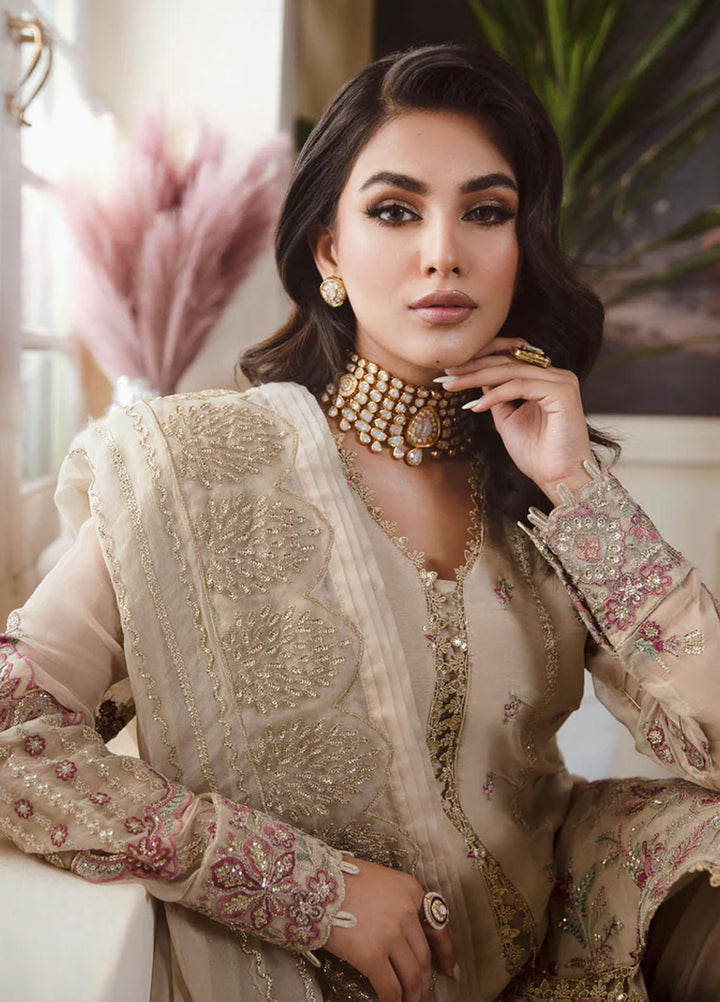 Florent Embroidered Chiffon Suits Unstitched 4 Piece FL23LF Yara - Luxury Collection