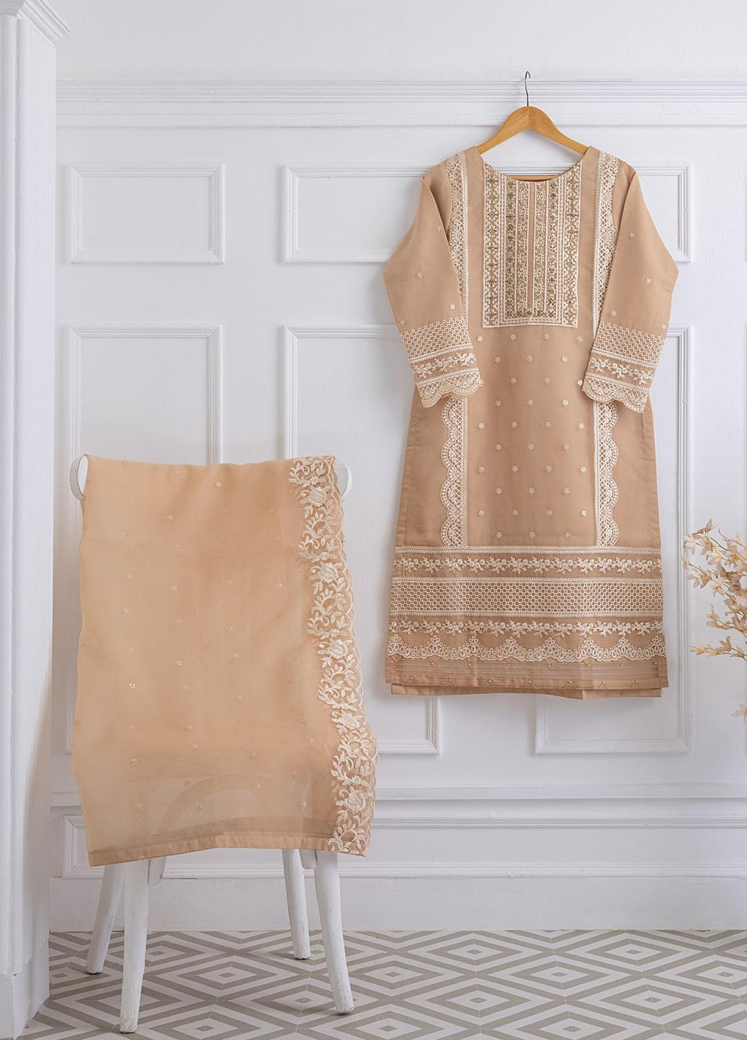 Azure Luxury Pret Embroidered Organza 2 Piece Dress DEWY SUN