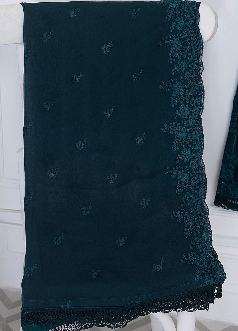 Azure Luxury Pret Embroidered Chiffon 2 Piece Dress AZU23FLT Deep Forest