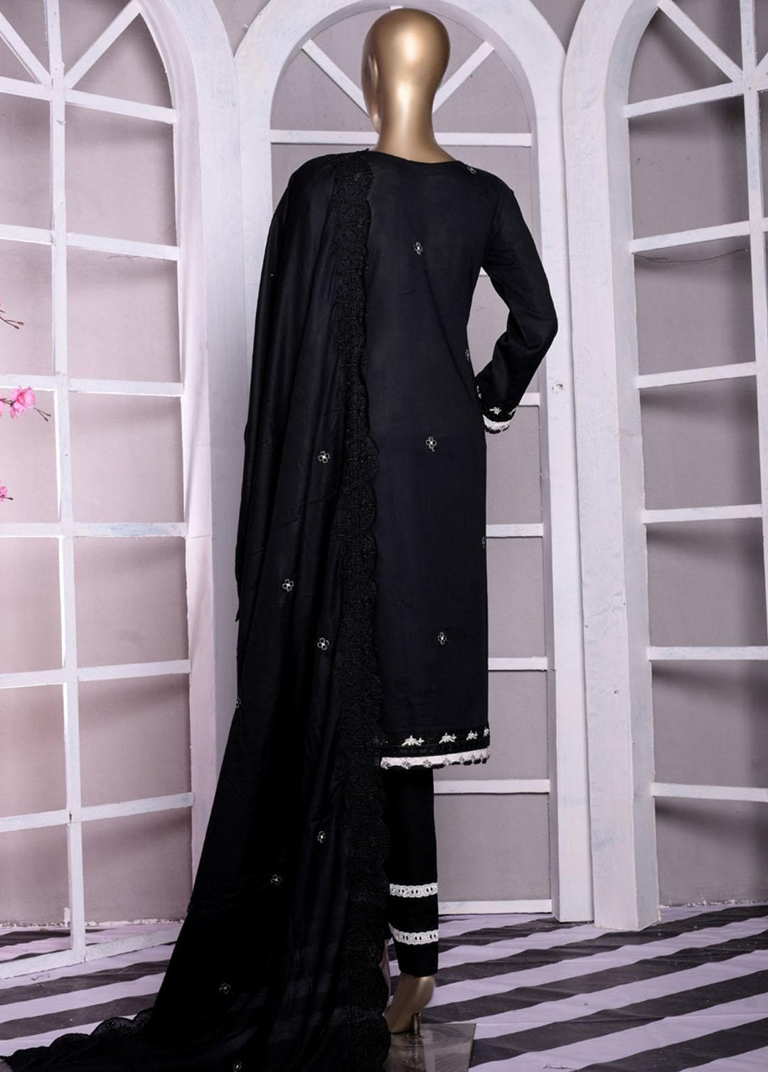 Florentine By MTF Embroidered Lawn Suits Unstitched 3 Piece MTF22BW 03 - Black & White Collection