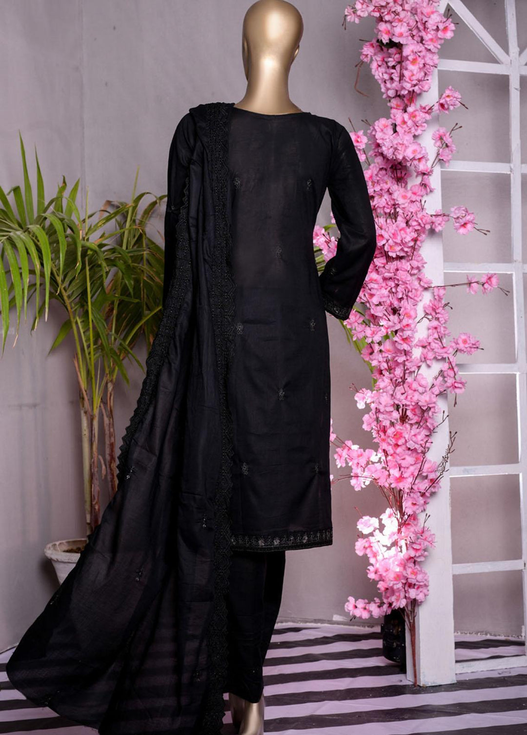 Florentine By MTF Embroidered Lawn Suits Unstitched 3 Piece MTF22BW 05 - Black & White Collection